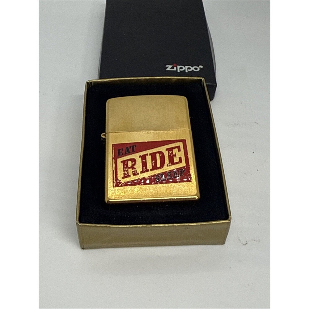 New Vintage Zippo Lighter 90s Eat-Ride-Sleep